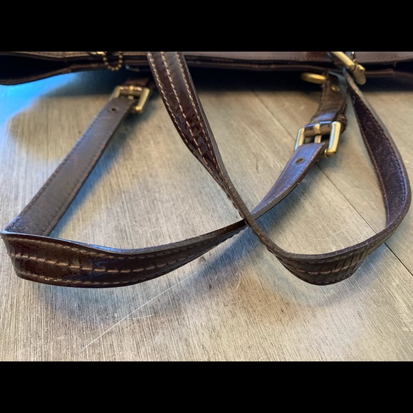 Coach Brown Metallic Signature C purse tote # 11505 - Picture 6 of 7